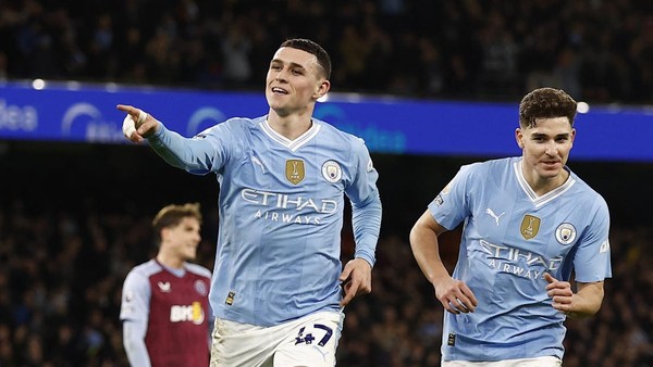 Bantai Aston Villa, Man City Jaga Asa Perburuan Gelar Liga Inggris