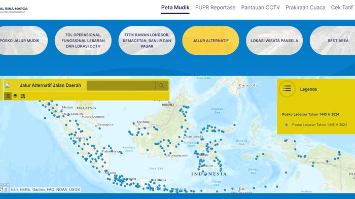 jalur mudik dari dinas pu bina marga