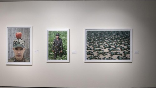 A display of artwork by Afro-Cuban painter Wifredo Lam at the Mohammed VI Museum of Modern and Contemporary Art in Rabat, Monday, April 1, 2024. A show at Morocco's Mohammed VI Museum of Modern and Contemporary Art is one of the first exhibitions of Cuban art at an African museum. (AP Photo/Mosa'ab Elshamy)