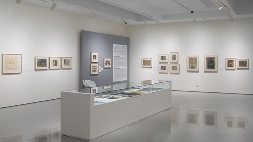 A display of artwork by Afro-Cuban painter Wifredo Lam at the Mohammed VI Museum of Modern and Contemporary Art in Rabat, Monday, April 1, 2024. A show at Morocco's Mohammed VI Museum of Modern and Contemporary Art is one of the first exhibitions of Cuban art at an African museum. (AP Photo/Mosa'ab Elshamy)