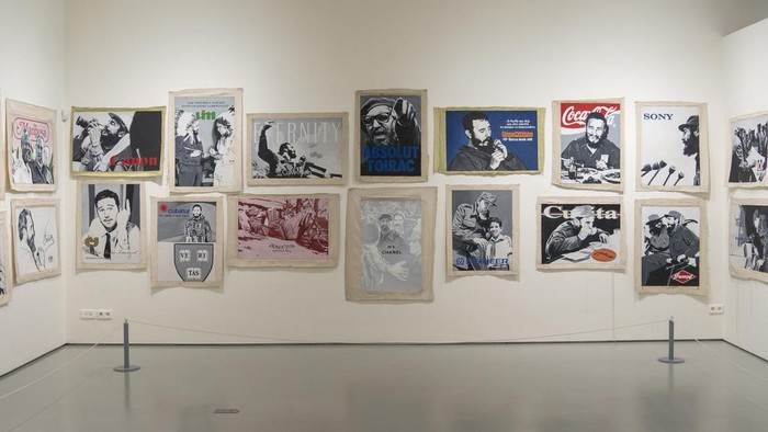 A display of artwork by Afro-Cuban painter Wifredo Lam at the Mohammed VI Museum of Modern and Contemporary Art in Rabat, Monday, April 1, 2024. A show at Morocco's Mohammed VI Museum of Modern and Contemporary Art is one of the first exhibitions of Cuban art at an African museum. (AP Photo/Mosa'ab Elshamy)