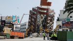 Penampakan Bangunan Nyaris Roboh Akibat Gempa Taiwan