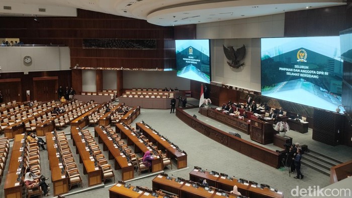 Rapat paripurna DPR RI, Kamis (4/4/2024). (Dwi Rahmawati/detikcom).