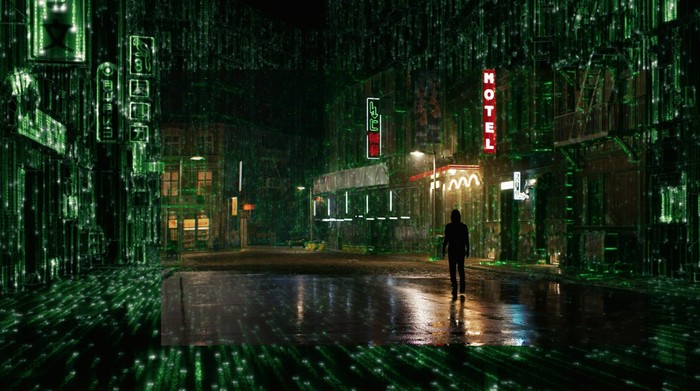 Cuplikan adegan dalam film The Matrix: Resurrection.