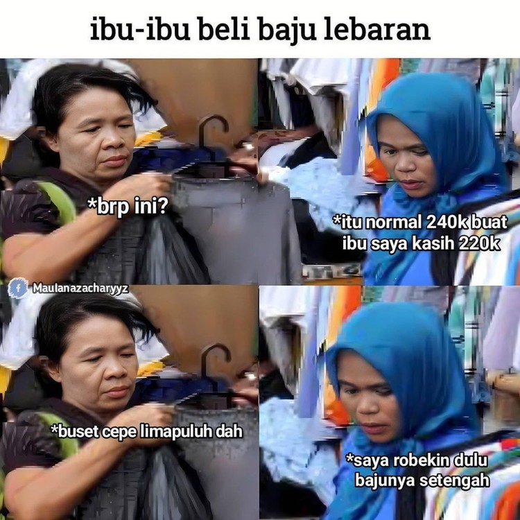 Alhamdulillah THR sudah cair, sekarang tinggal beliin anak-anak baju lebaran. Buat menghibur di kala suntuk mikirin alokasi, lihat dulu meme berikut.