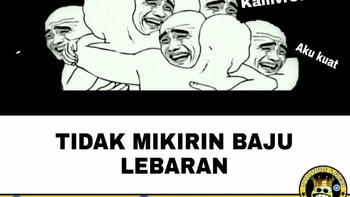 Mana nih yang bodo amat beli baju baru atau nggak? Acung jari! Foto: Instagram/statuslucu_official