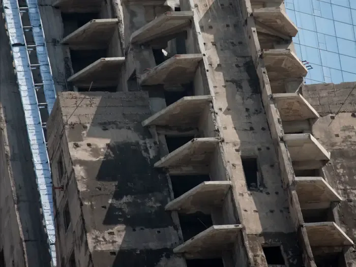 Bangunan beton di Hotel Ryugyong Korea Utara