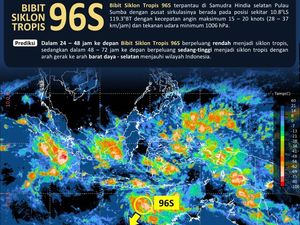 Bibit Siklon Tropis 96S Terpantau, Simak Dampak dan Imbauan BMKG
