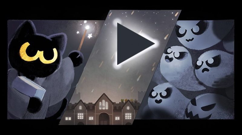 Google Doodle Game, Magic Cat Academy.