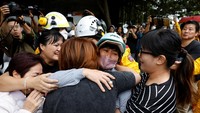 Menurut petugas pencarian dan penyelamatan, sekitar 600 orang terjebak meskipun aman di sebuah hotel Taroko di pusat wisata pegunungan Ngarai Taroko. REUTERS/Tyrone Siu