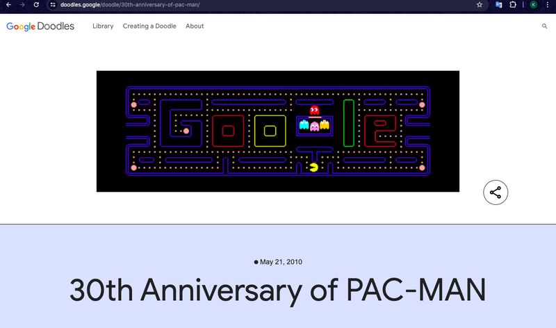 Game di Google, 30th Anniversary Pac-Man.