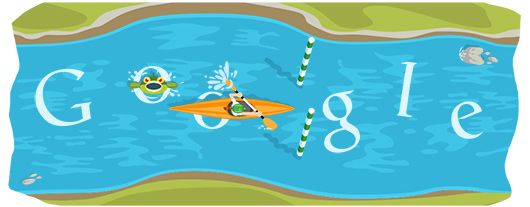 Google Doodle Game, Slalom Canoe.