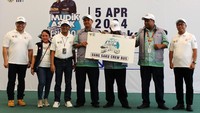 Seremoni pelepasan mudik gratis dilakukan di Jakarta.