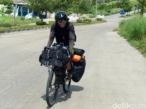 Pria Ini Mudik dengan Sepeda dari Serpong ke Palembang