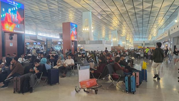 Suasana di terminal 3 Bandara Soetta hari Sabtu (6/4/2024) (Lisye/detikcom)