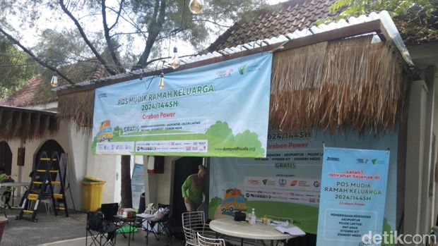 Taman Cirebon Power yang bisa digunakan pemudik untuk beristirahat.