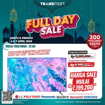 Transmart Full Day Sale hadirkan potongan harga TV LED