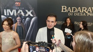 Saya merasa great dan amazing akhirnya film Indonesia bisa mendapat tanggapan ramai begini. Kalau kita lihat, ini 80 persen orang Amerika yang nggak sabar mau menonton film Badarawuhi, ungkap Manoj Punjabi. (Foto: Asep Syaifullah/detikpop)