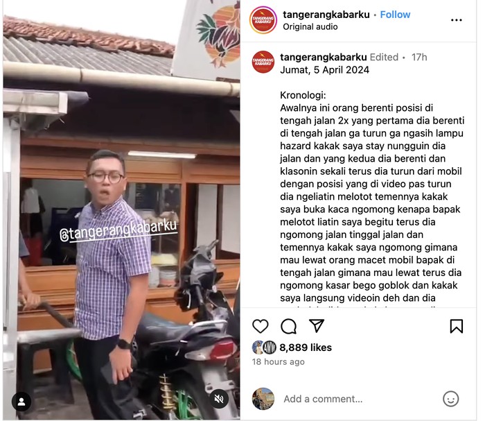Pengemudi HR-V parkir di tengah jalan, diperingatkan malah ngeludah