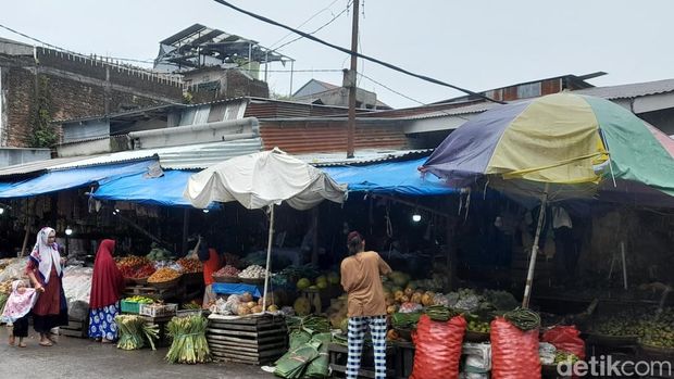 Suasana di Pasar Induk Minasa Maupa. Sungguminasa, Gowa. Andi Audia Faiza Nazli Irfan/detikSulsel
