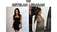 Kira-kira begini nih bentuk badan ketika sebelum dan setelah Lebaran. Waduh bisa-bisa baju Lebarannya nggak muat nih.  Foto: Pool/Site