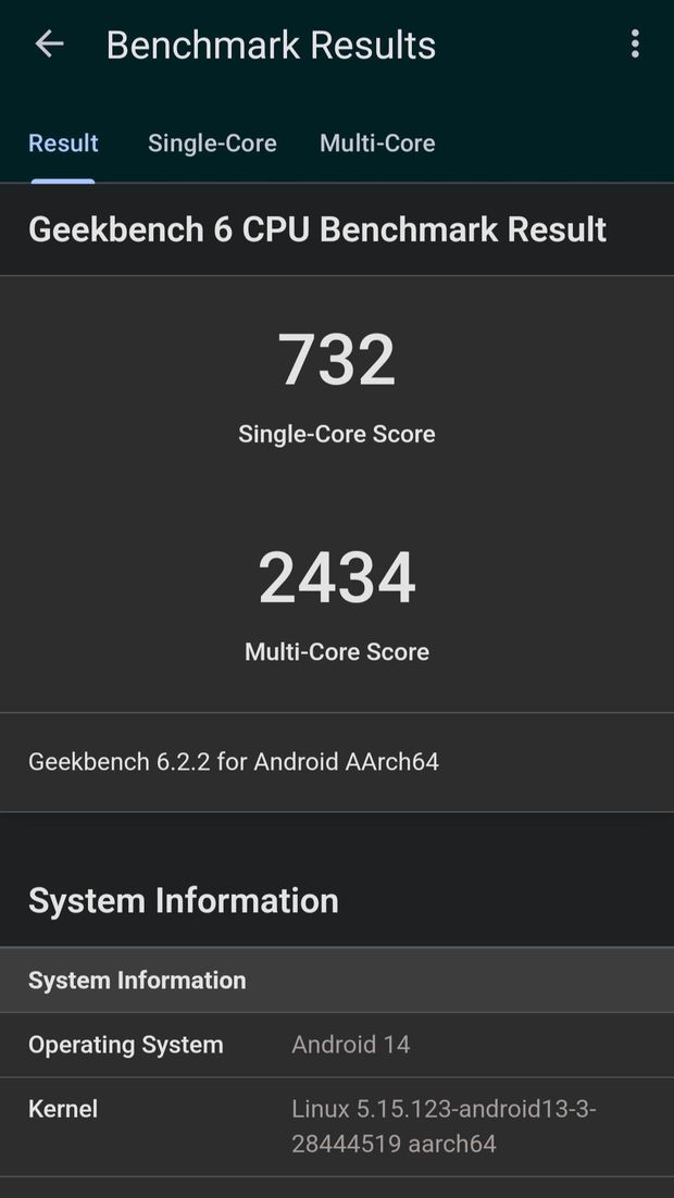 Hasil benchmark Galaxy A35.