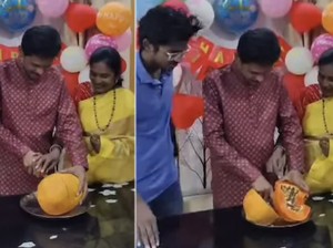 Bukan Kue, Pria Ini Pilih Potong Pepaya Utuh Saat Ulang Tahun!