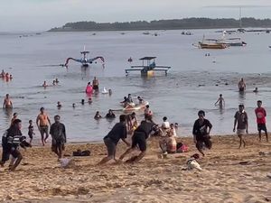 Viral Sejumlah Pria Ribut di Pantai Mertasari Sanur