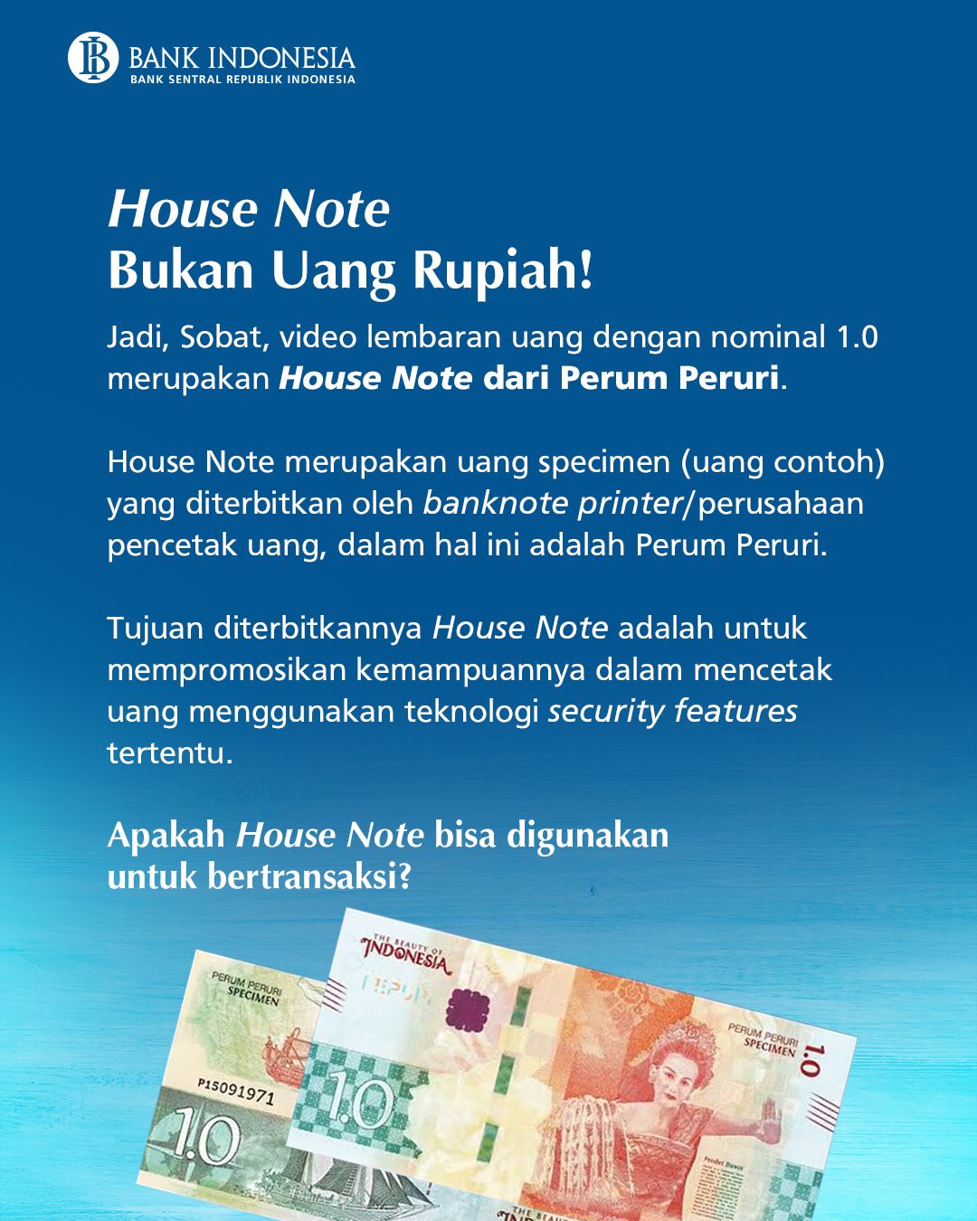 Memberikan nasihat kepada Bank Indonesia mengenai penerbitan mata uang baru.  (Tangkapan layar dari Instagram @Bank_Indonesia)