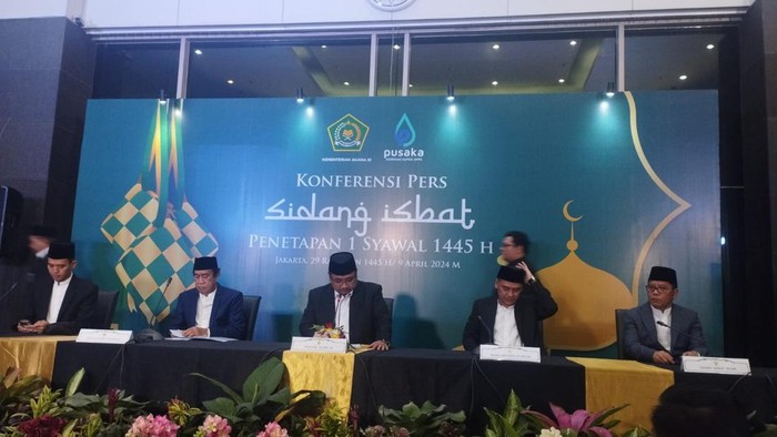 Menag Yaqut Cholil Qoumas dalam sidang isbat (Brigita/detikcom)