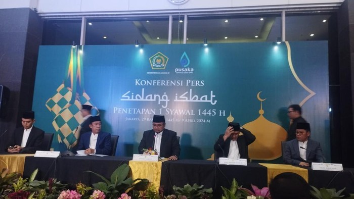 Menag Yaqut Cholil Qoumas dalam sidang isbat (Brigita/detikcom)