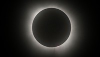 The moon partially covers the sun during a total solar eclipse, as seen from Eagle Pass, Texas, Monday, April 8, 2024. (AP Photo/Eric Gay)