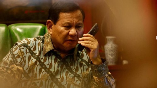 Prabowo saat terima telepon Presiden Turki Recep Tayyip Erdogan.