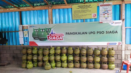 Tampilan salah satu pangkalan LPG 3 kg bersubsidi pada beberapa waktu lalu. (Dok. Pertamina Patra Niaga Jatimbalinus)
