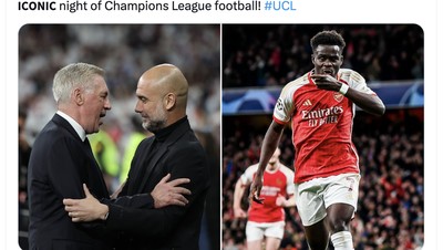 Madrid vs City dan Arsenal vs Bayern Bikin Netizen Merinding