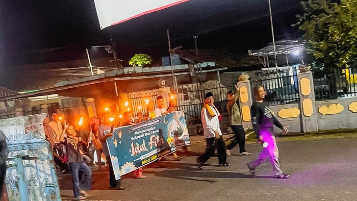 Kemeriahan acara pawai malam takbiran di Kota Prabumulih. Istimewa