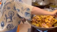 Di samping itu, kepiawaian wanita berdarah Ambon ini patut diacungi jempol. Salah satunya masak ayam goreng seperti pada foto ini. Foto: Instagram @prillylatuconsina