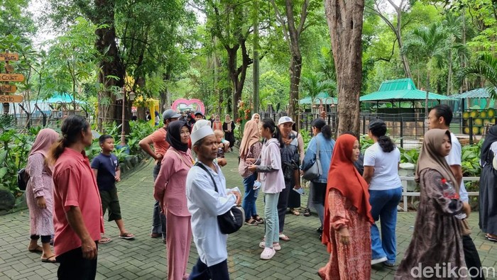 Hari kedua Lebaran 2024, Kebun Binatang Surabaya (KBS) mulai didatangi pengunjung