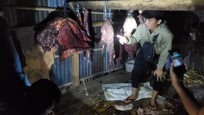 Kondisi ternak kuda yang sudah terpotong-potong hasil curian di Jeneponto, Sulsel.