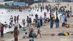 Lebaran Hari Kedua, Pantai Ancol Mulai Dipadati Pengunjung