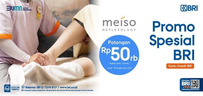 Hilangkan Lelah di Meiso Reflexology, Ada Diskon Rp 50 Ribu dari BRI