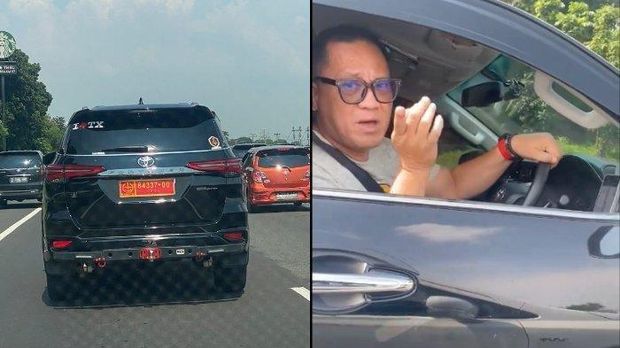 Mobil pelat TNI tabrak mobil wartawan.