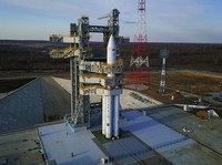 In this grab released by the Roscosmos space corporation on Thursday, April 11, 2024 an Angara-A5 rocket lifts off from Vostochny space launch facility outside the city of Tsiolkovsky, about 200 kilometers (125 miles) from the city of Blagoveshchensk in the far eastern Amur region, Russia. Russia on Thursday successfully test-launched a new heavy-lift rocket from its Far Eastern space complex, a lift-off that comes after two aborted attempts earlier in the week. (Natalya Berezhnaya, Roscosmos Space Corporation via AP)