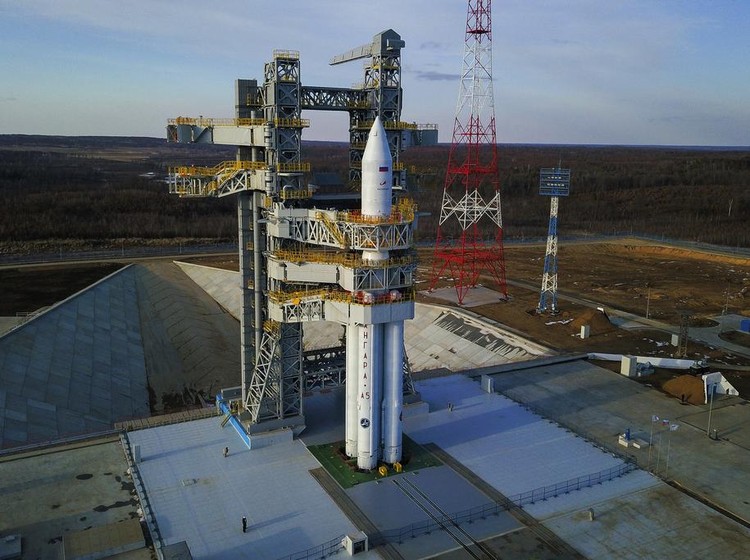 In this grab released by the Roscosmos space corporation on Thursday, April 11, 2024 an Angara-A5 rocket lifts off from Vostochny space launch facility outside the city of Tsiolkovsky, about 200 kilometers (125 miles) from the city of Blagoveshchensk in the far eastern Amur region, Russia. Russia on Thursday successfully test-launched a new heavy-lift rocket from its Far Eastern space complex, a lift-off that comes after two aborted attempts earlier in the week. (Natalya Berezhnaya, Roscosmos Space Corporation via AP)