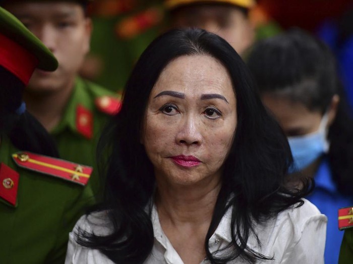 Business woman Truong My Lan attends a trial in Ho Chi Minh City, Vietnam on Thursday, April 11, 2024. The real estate tycoon may face the death penalty if convicted of allegations that she siphoned off an amount of $12.5 billion, nearly 3 percent of Vietnams 2022 GDP, in its largest financial fraud case. (Thanh Tung/VnExpress via AP)