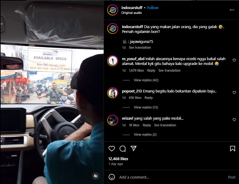 Viral Pemotor Serobot Jalur Mobil, Ditegur Malah Lebih Galak!