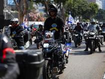 Aksi Motoran Dukung Pembebasan Sandera Israel