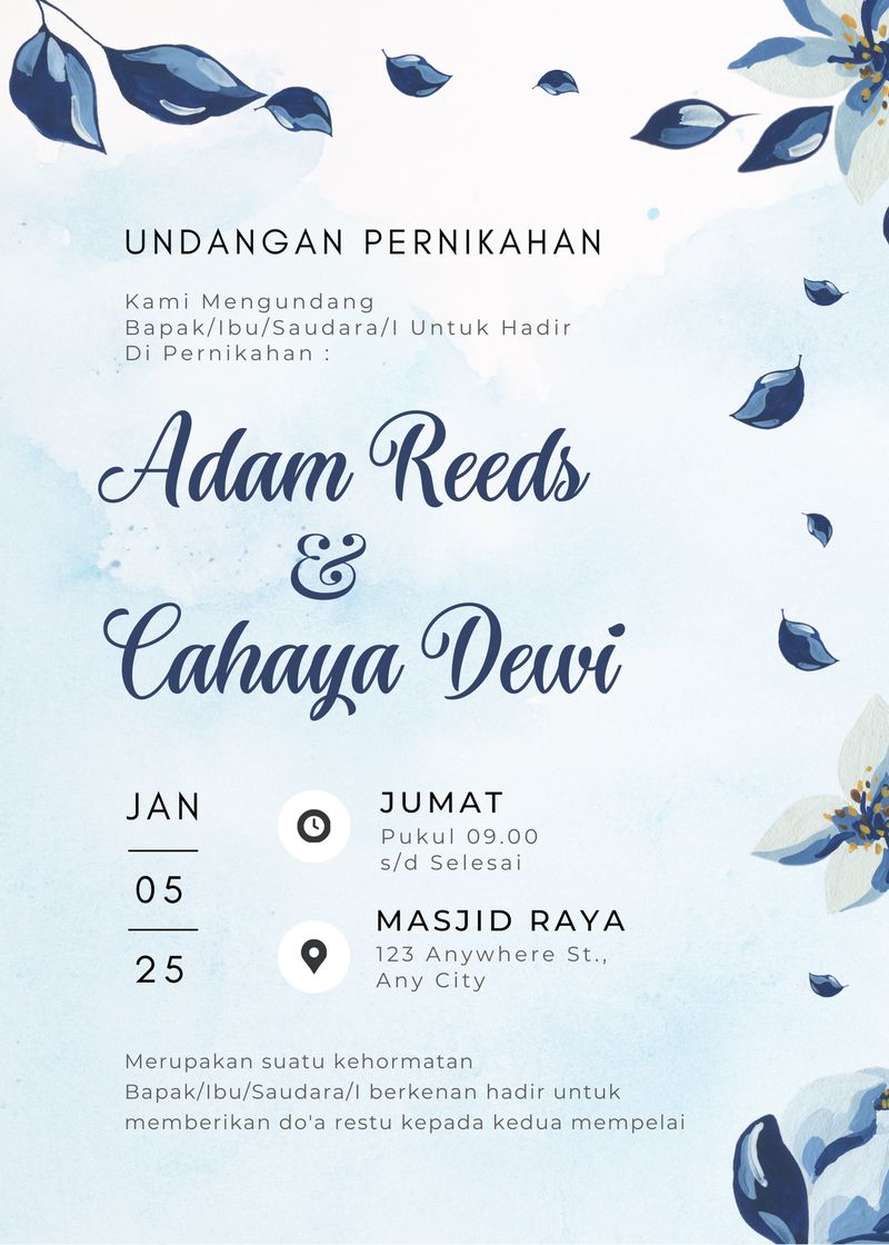 30++ Contoh Undangan Pernikahan yang Simple dan Elegan