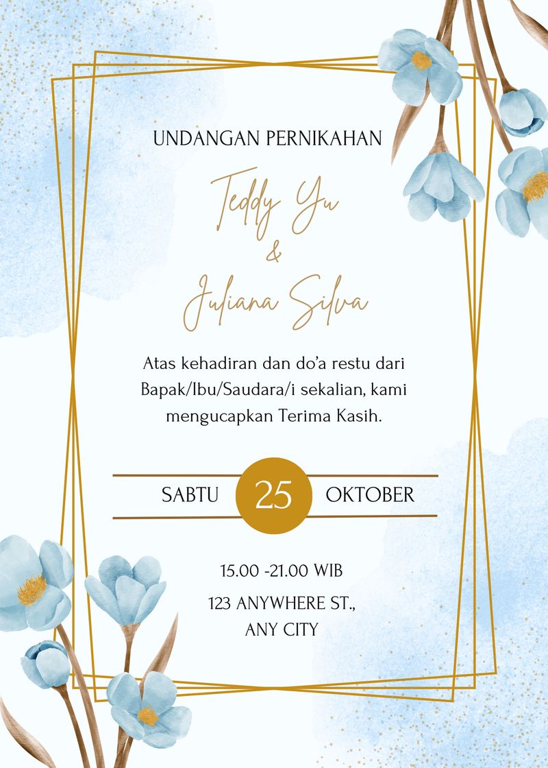 Contoh Undangan Pernikahan Simple dan Elegan