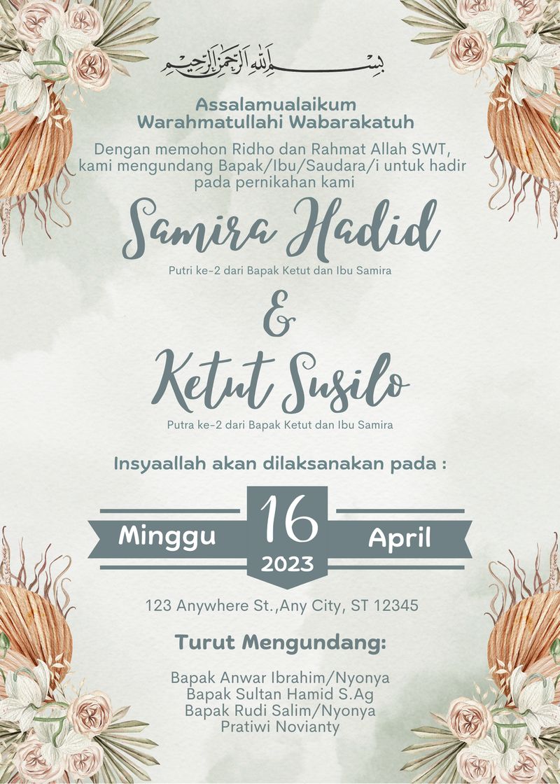 30++ Contoh Undangan Pernikahan yang Simple dan Elegan
